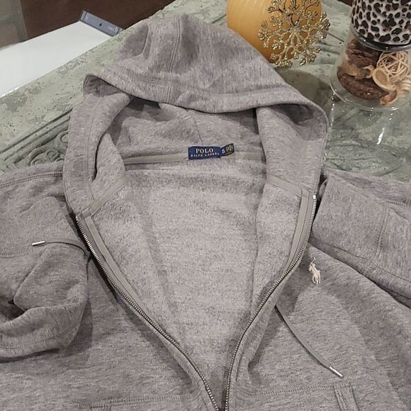 RALPH Lauren Zip Up Sweater with Embroidered Logo & Hood - Picture 4 of 8